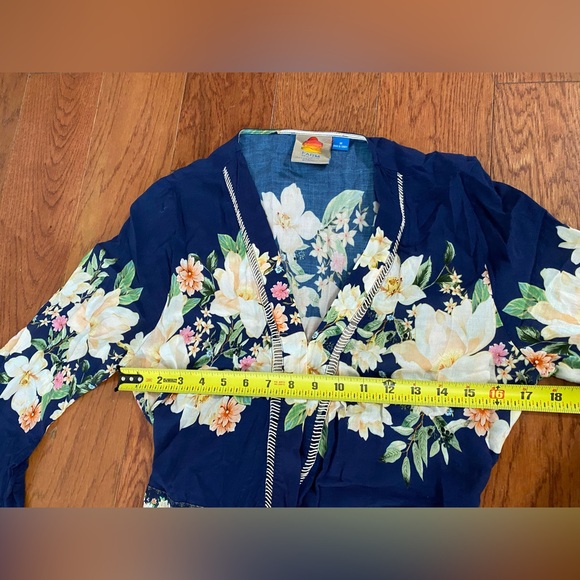 Anthropologie Farm Rio Midnight Flower Wrap Dress - Picture 6 of 8